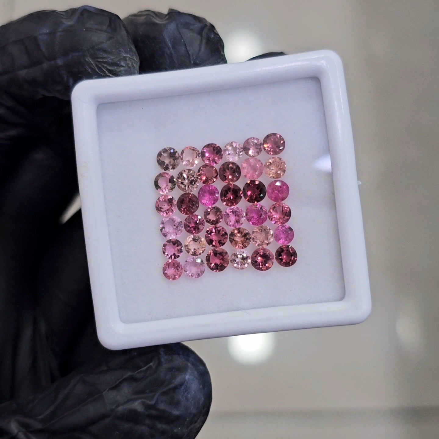36 Pcs of Natural Pink Tourmaline Faceted  | Round | Size: 3mm