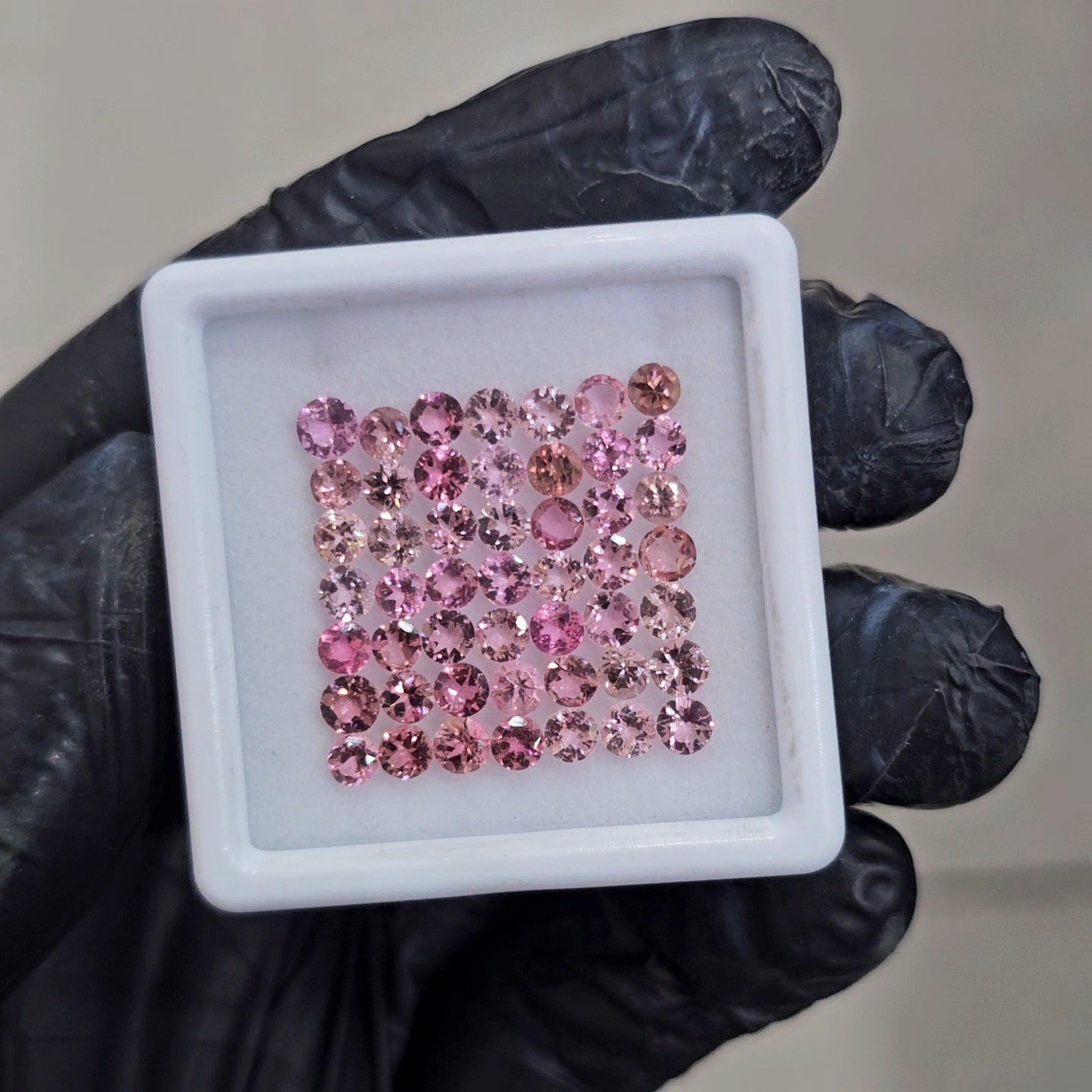 49 Pcs of Natural Pink Tourmaline Faceted  | Round | Size: 3mm