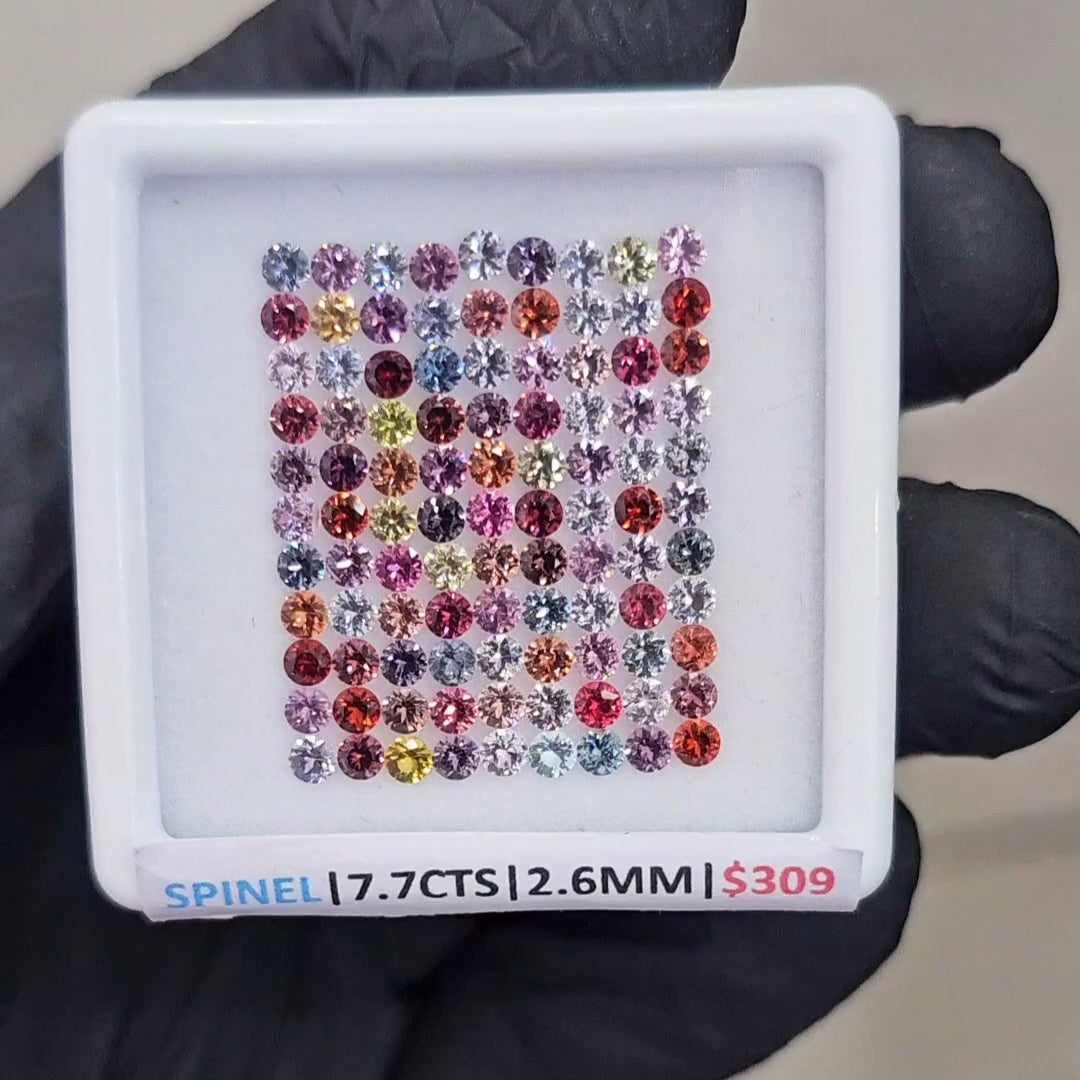 Natural Spinel unheated Ideal Cut | Round | 2.6mm | Multi Colour
