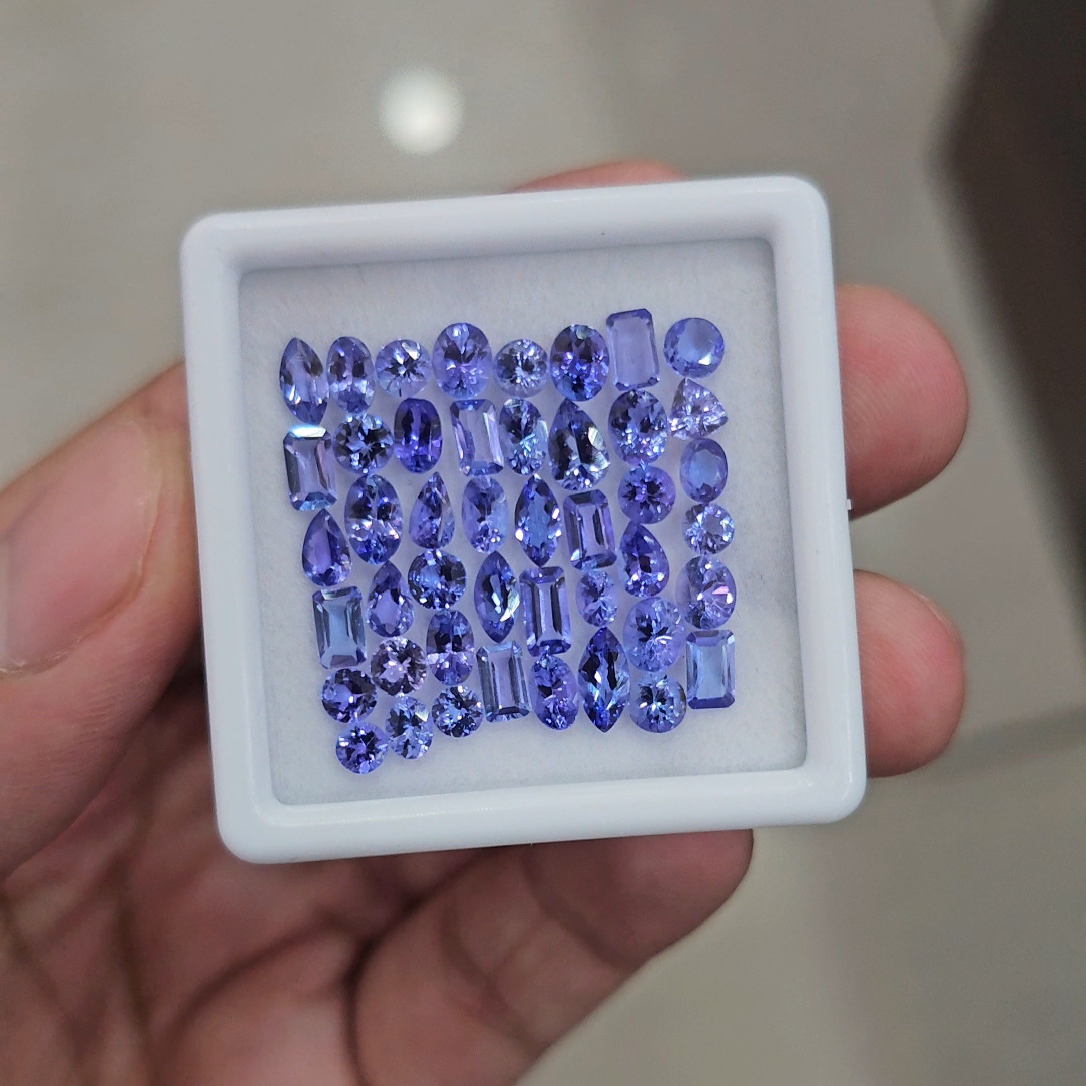 45 Pcs Natural Tanzanite Faceted  | Mix | Size: 3-6mm