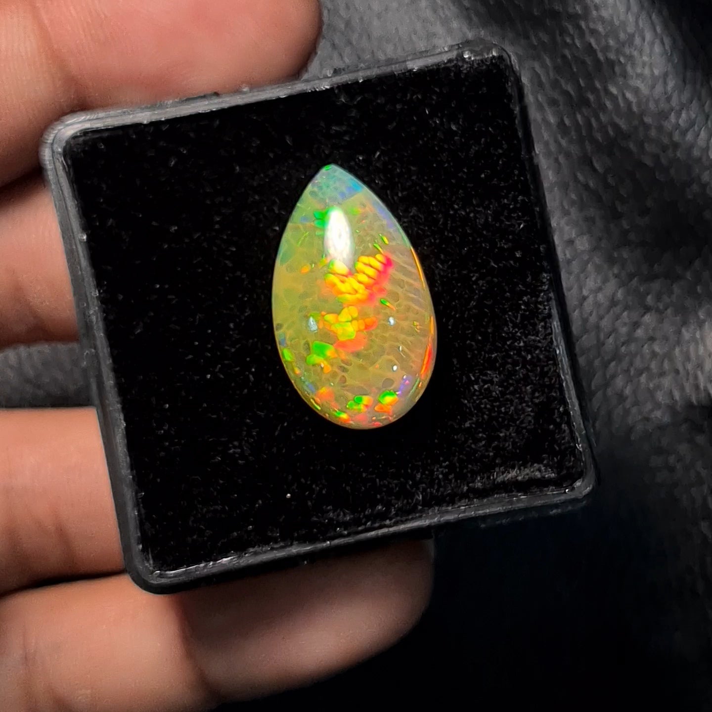 Natural Ethiopian Opal Cabochon | Pear| Size: 22x13mm