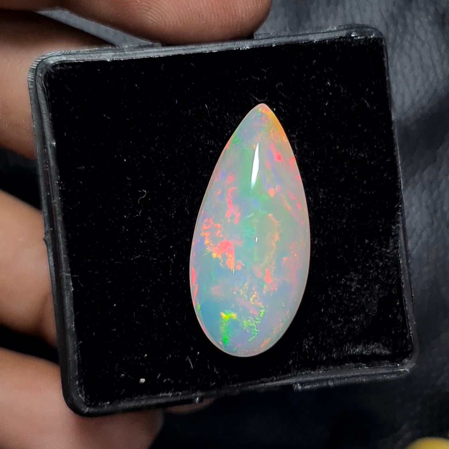 Natural Ethiopian Opal Cabochon | Pear| Size: 27x13mm