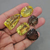5 Pcs Smoky Quartz & Lemon Quartz Concave | Shape: Mix | 19-34mm