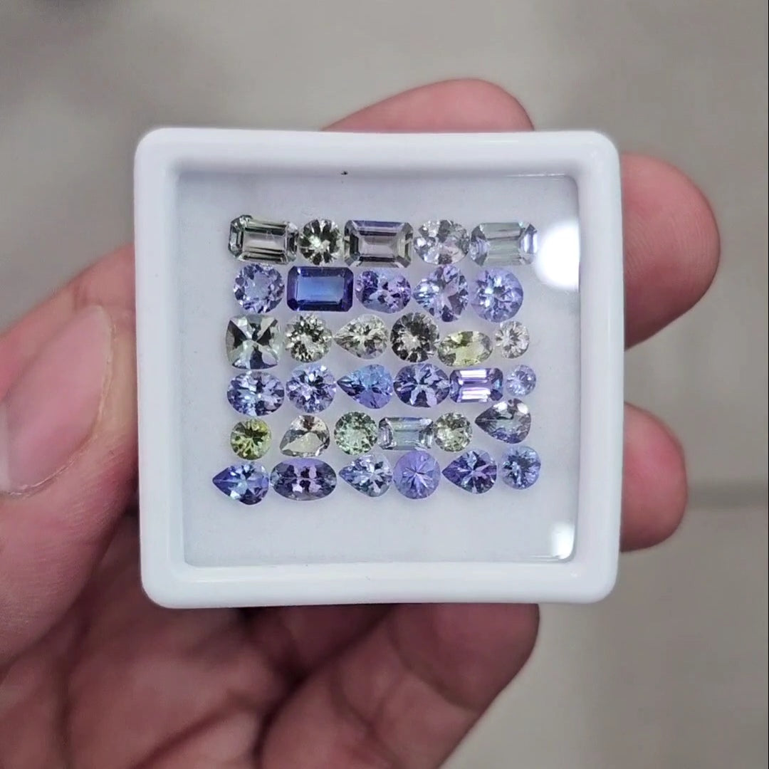 34 Pcs Natural Unheated Tanzanite Faceted | Mix | 3-6mm