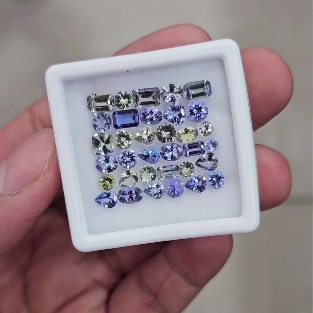 34 Pcs Natural Unheated Tanzanite Faceted | Mix | 3-6mm