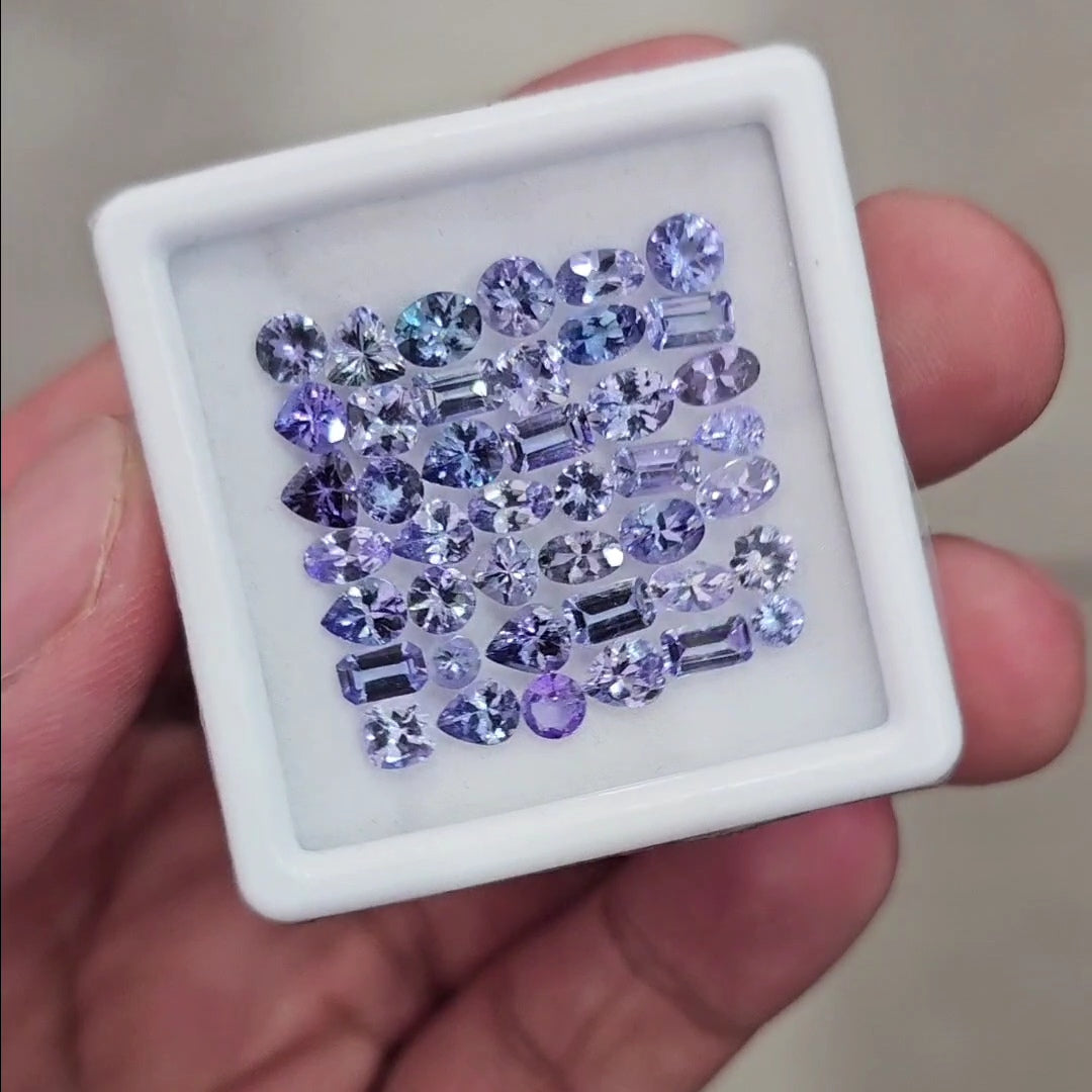 42 Pcs Of Natural Unheated Tanzanite Faceted | Shape: Mix | Size: 3-5mm