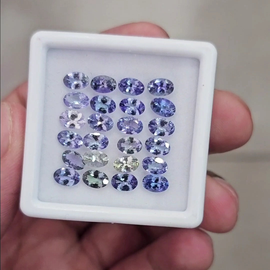 24 Pcs Of Natural Unheated Tanzanite Faceted | Shape: Oval | Size: 6x4mm