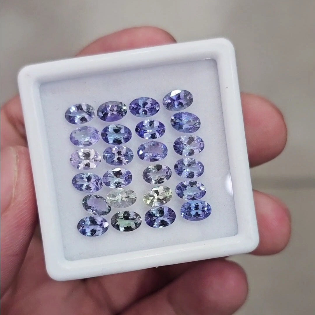 24 Pcs Of Natural Unheated Tanzanite Faceted | Shape: Oval | Size: 6x4mm