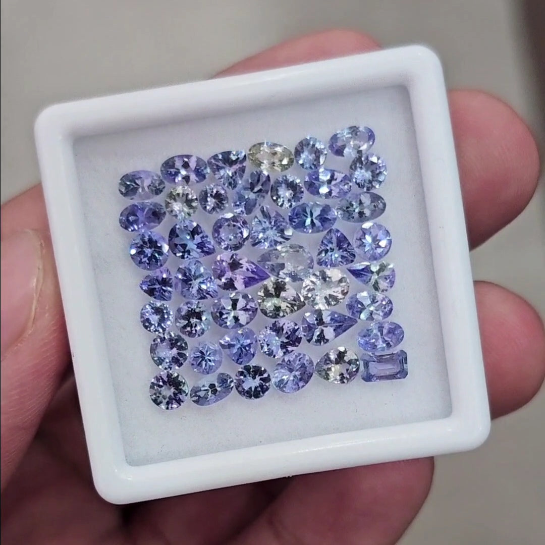 44 Pcs Of Natural Unheated Tanzanite Faceted | Shape: Mix | Size: 3-6mm