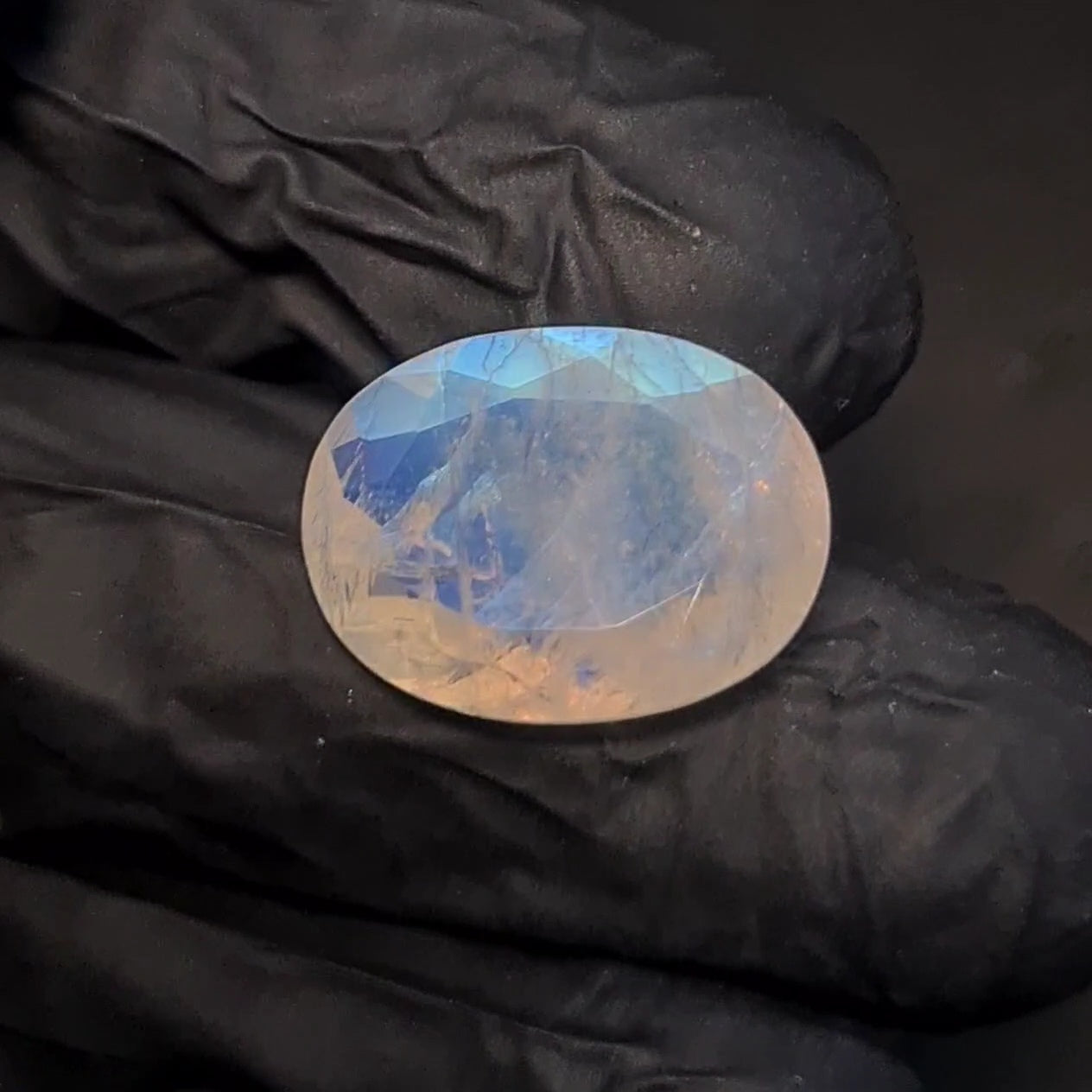 Natural Rainbow Moonstone from India Faceted | Oval| 18x14mm