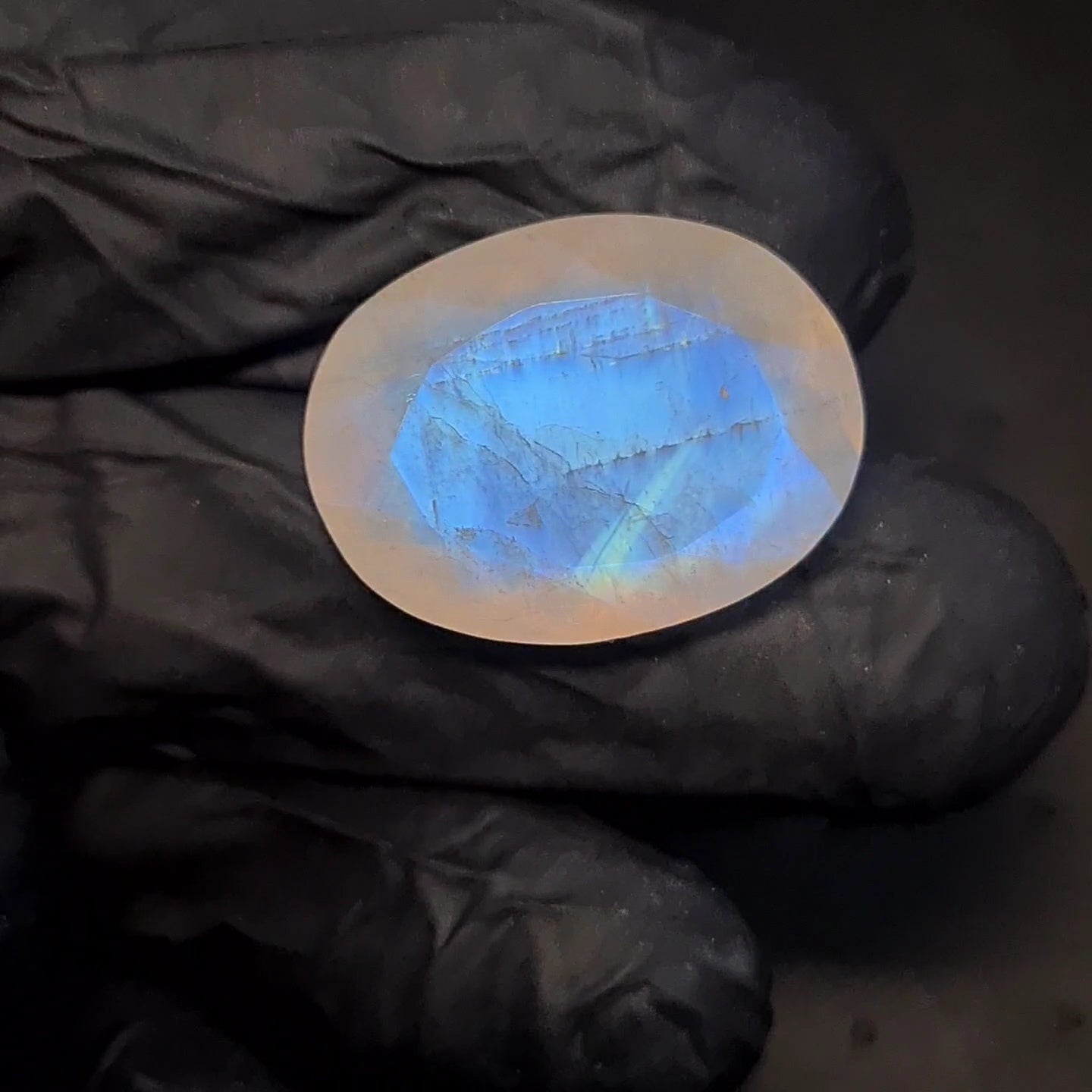 Natural Rainbow Moonstone from India Faceted | Oval| 23x17mm