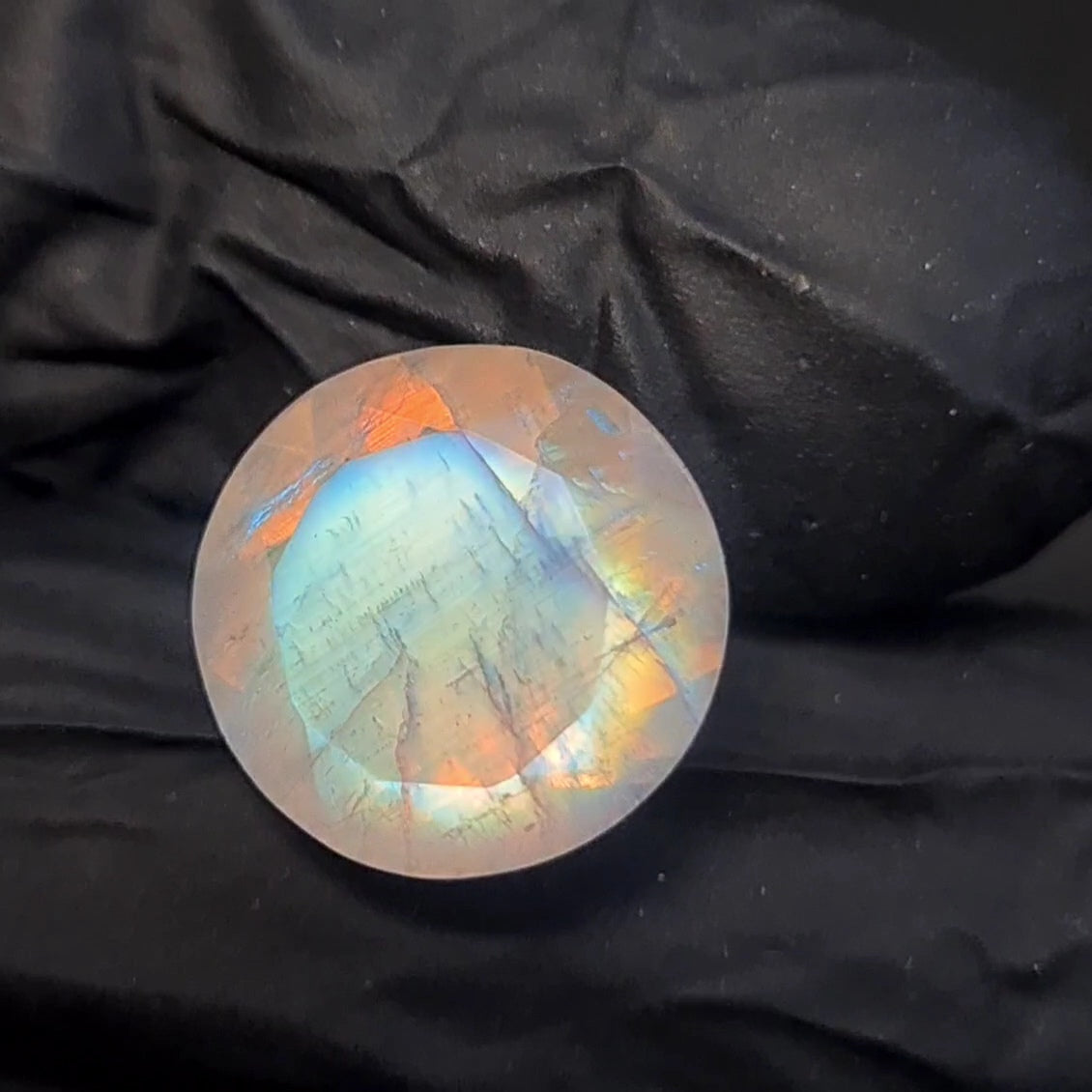 Natural Rainbow Moonstone from India Faceted | Round| 13mm