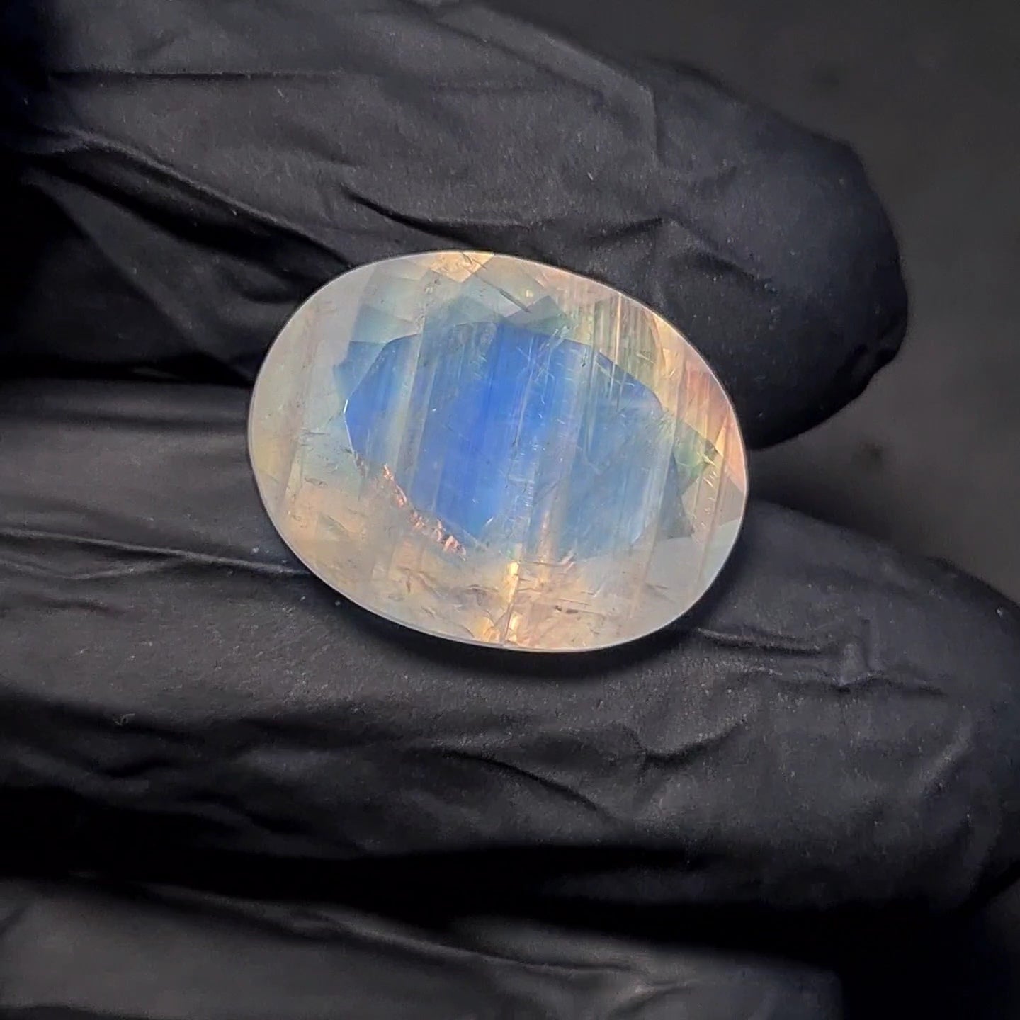 Natural Rainbow Moonstone from India Faceted | Oval| 20x16mm