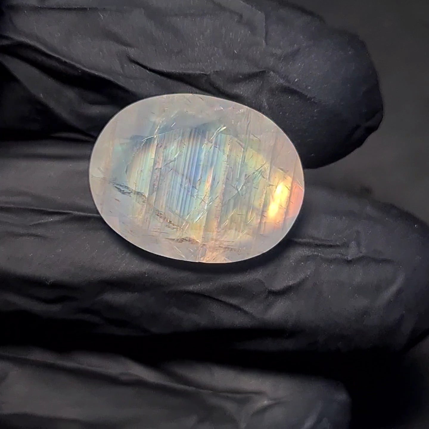 Natural Rainbow Moonstone from India Faceted | Oval| 20x16mm