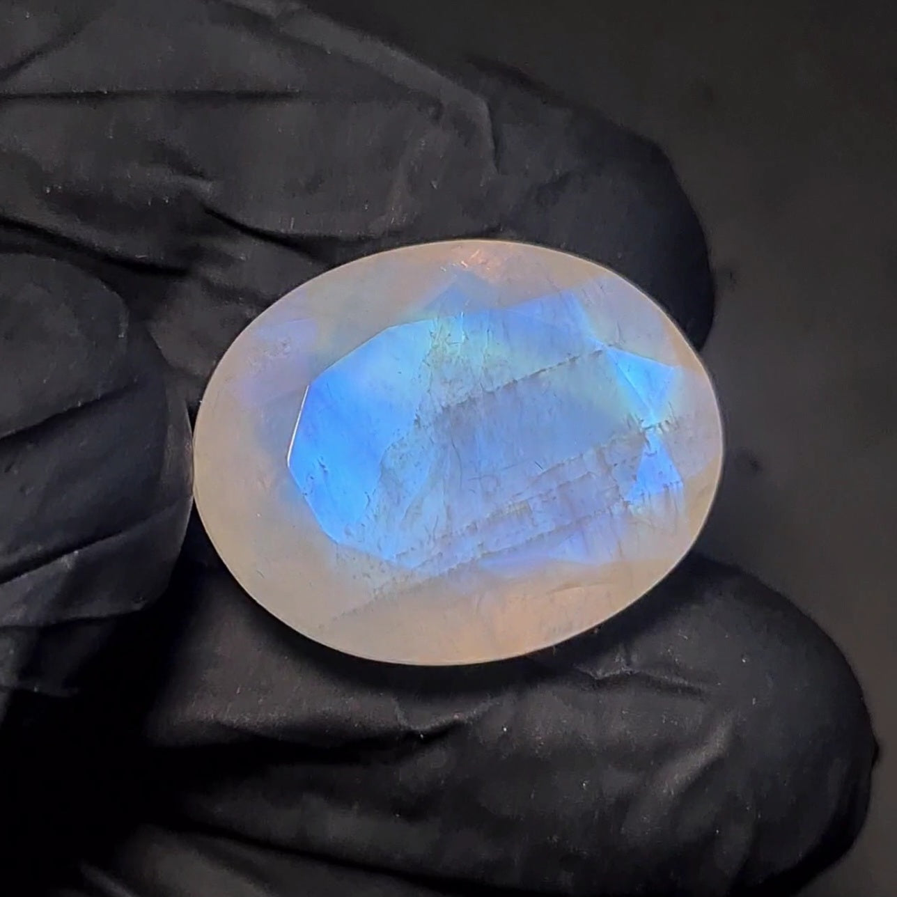 Natural Rainbow Moonstone from India Faceted | Oval| 22X18mm