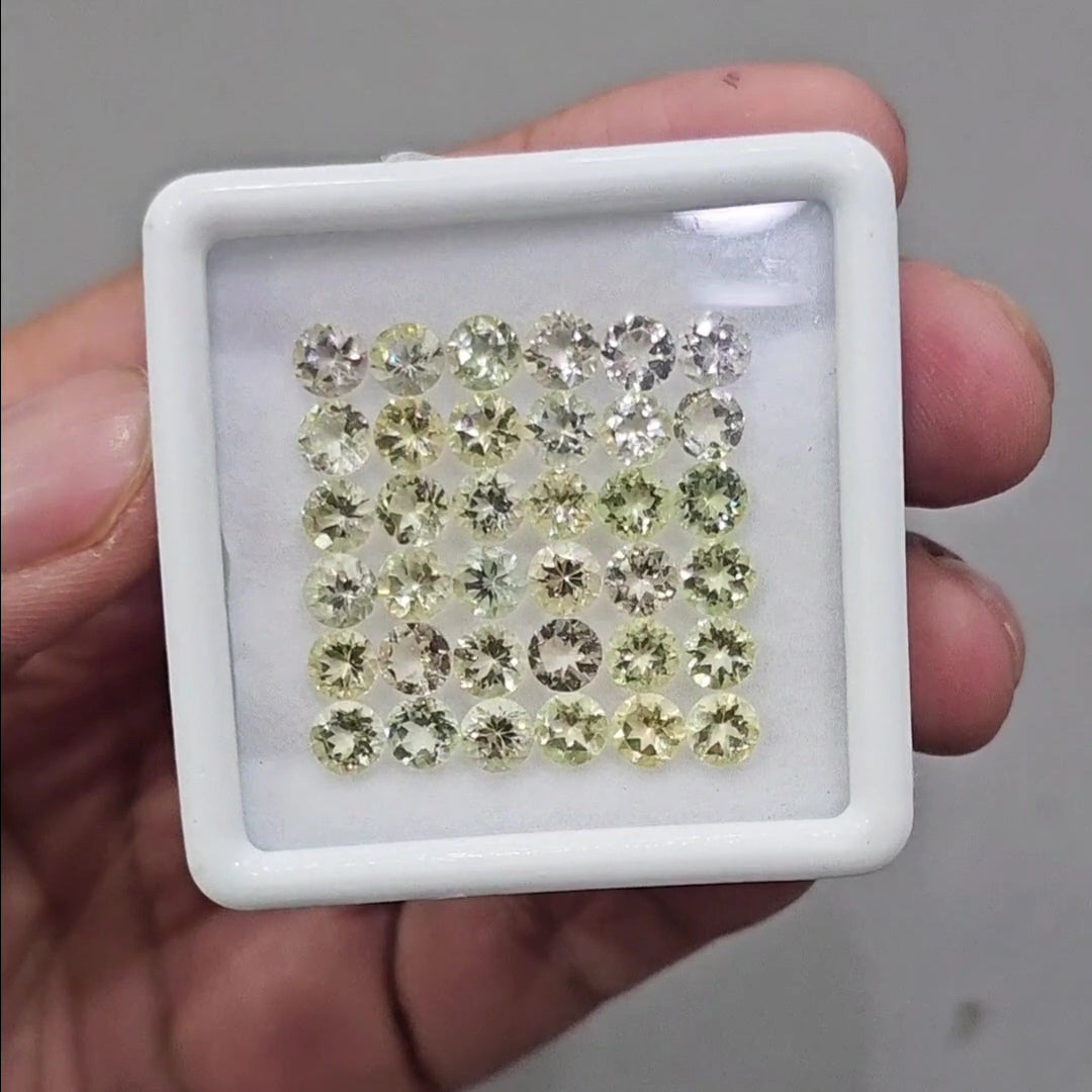 36 Pcs of Natural Mix Beryls, Morganite & Heliodor| Shap: Round| Size:5mm - The LabradoriteKing