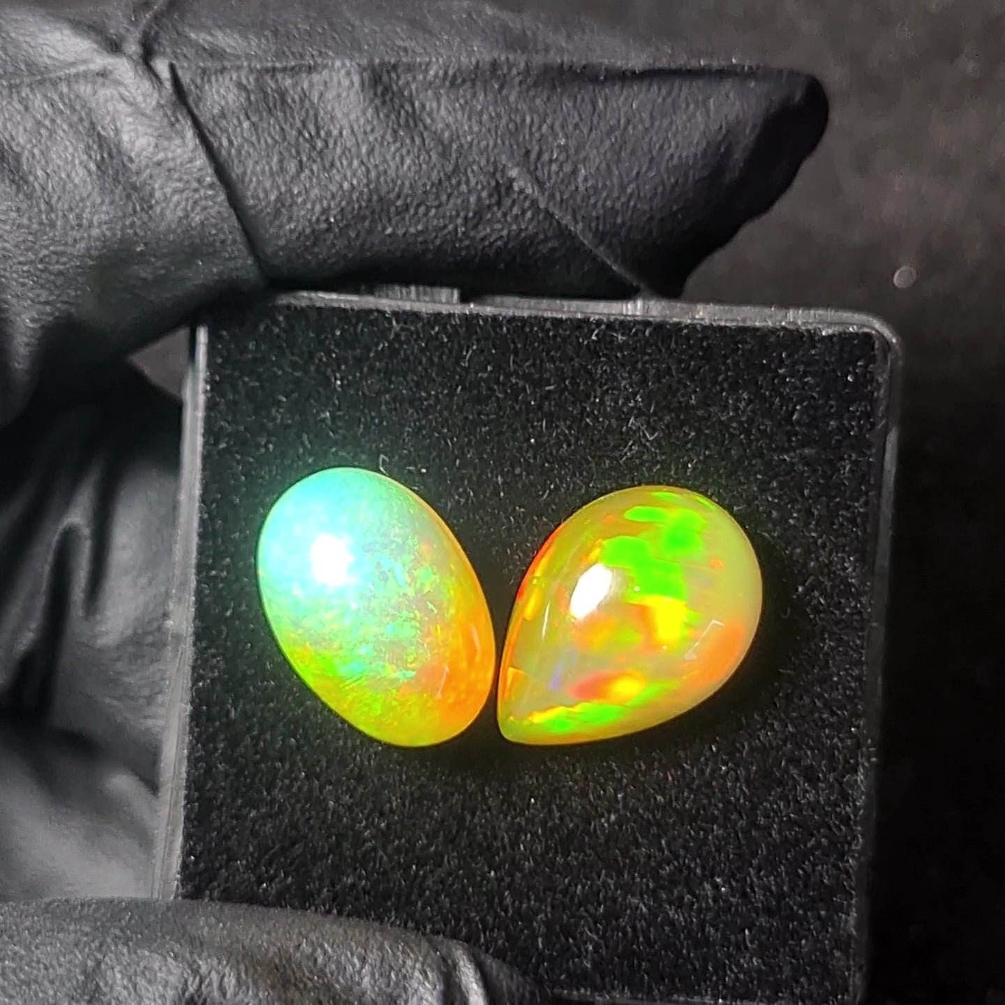 2pcs Natural Ethiopian Opal Cabochon | Oval&Pear| Size: 11-18mm - The LabradoriteKing