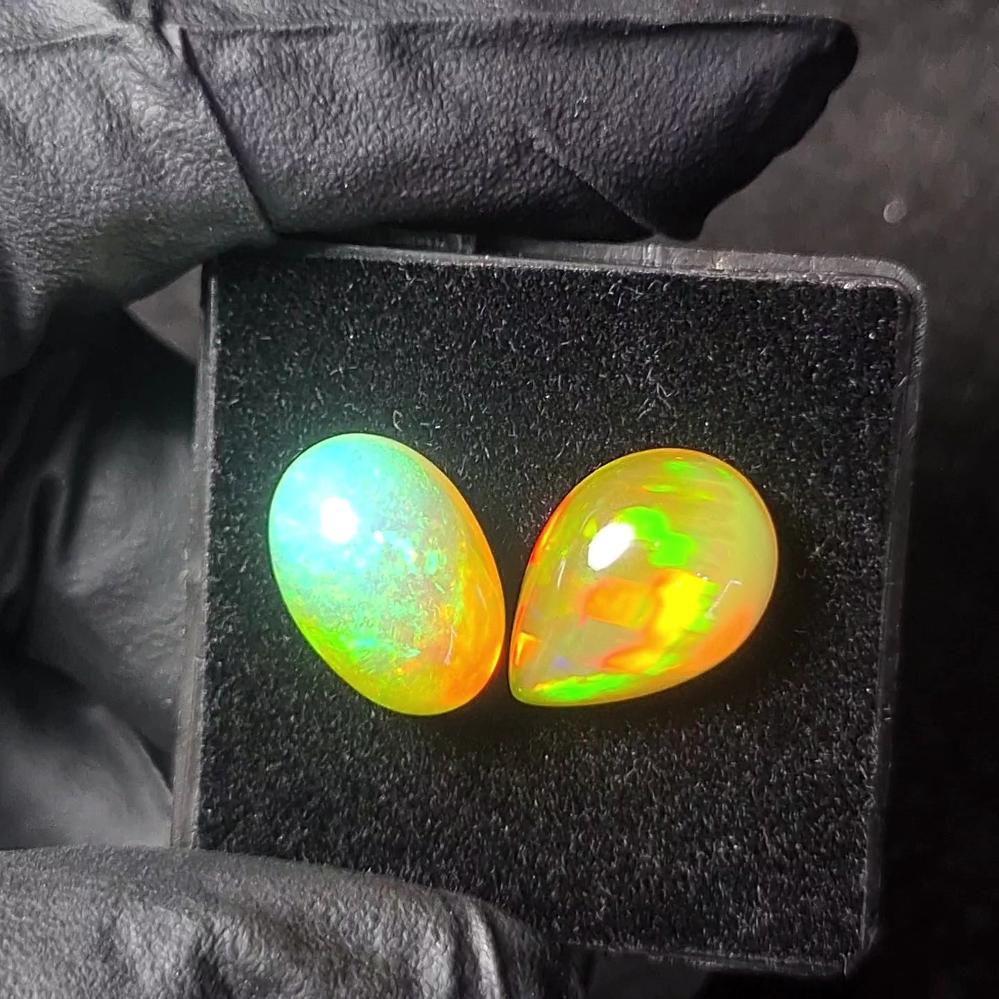 2pcs Natural Ethiopian Opal Cabochon | Oval&Pear| Size: 11-18mm - The LabradoriteKing