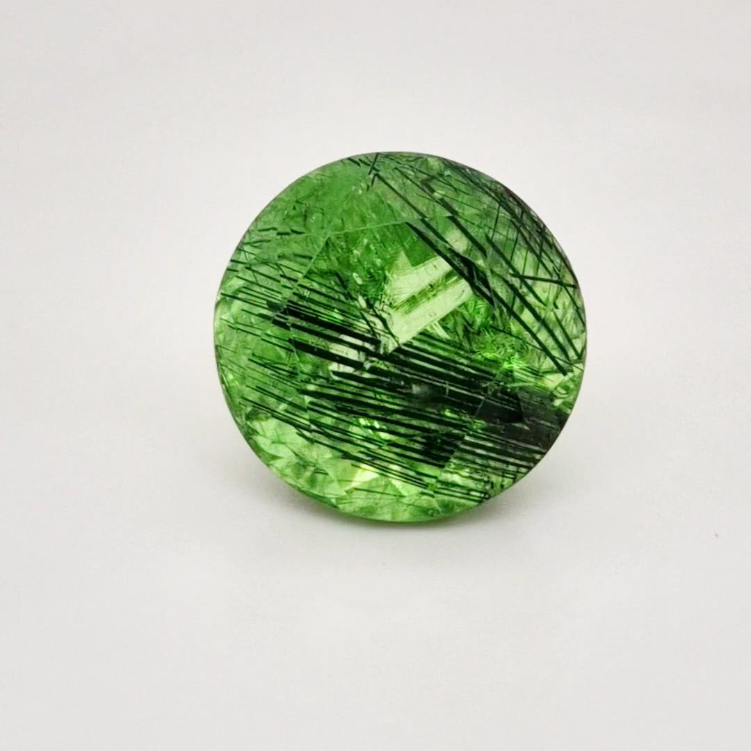 Natural Peridot With Rutile Faceted | Round | Size: 16mm - The LabradoriteKing