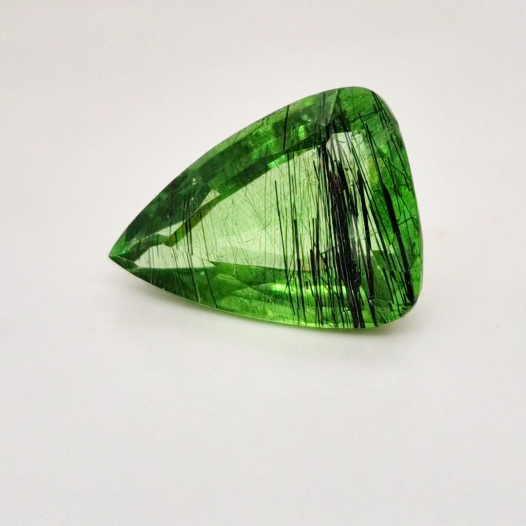 Natural Peridot With Rutile Faceted | Pear | Size: 21x16mm - The LabradoriteKing