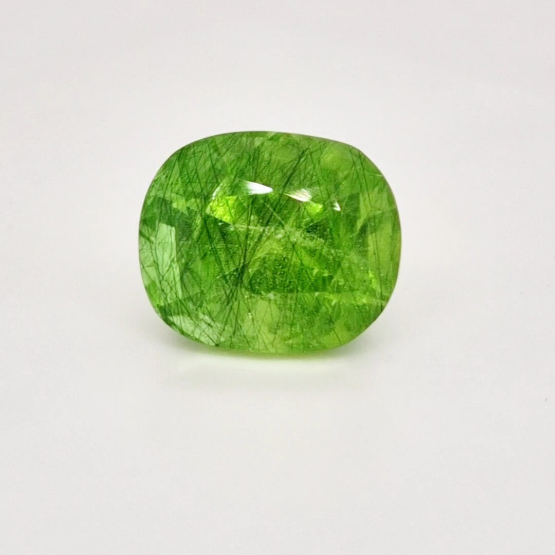 Natural Peridot With Rutile Faceted | Rectangle | Size: 16x13mm - The LabradoriteKing