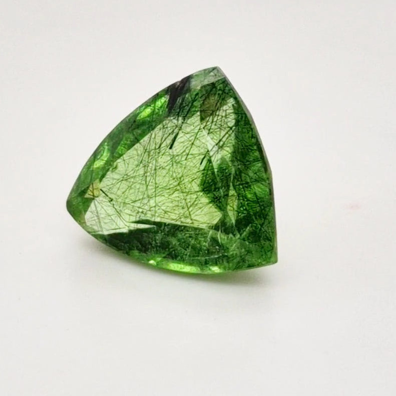 Natural Peridot With Rutile Faceted | Trillion | Size: 14mm - The LabradoriteKing