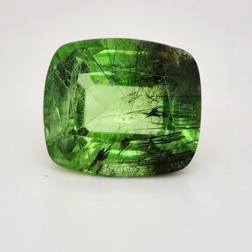 Natural Peridot With Rutile Faceted | Rectangle | Size: 17x15mm - The LabradoriteKing