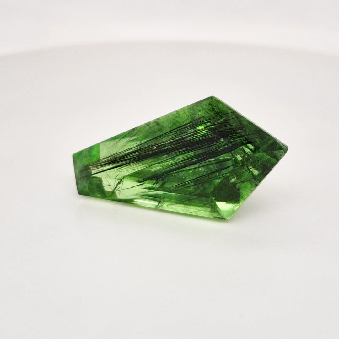 Natural Peridot With Rutile Faceted | Fancy | Size: 32x18mm - The LabradoriteKing