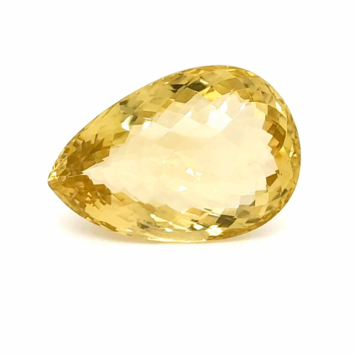 Natural  Lemon Quartz Checker Cut | Pear | 39x26mm