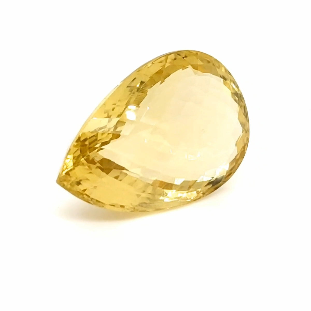 Natural  Lemon Quartz Checker Cut | Pear | 39x26mm