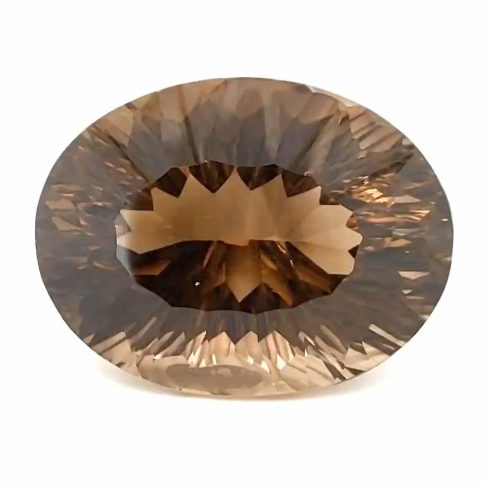 Natural Smoky Quartz Concave Cut | Shape: Oval | 32x25mm