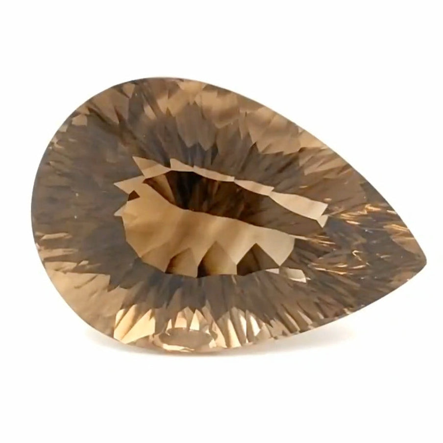 Natural Smoky Quartz Concave Cut | Pear | 35x24mm