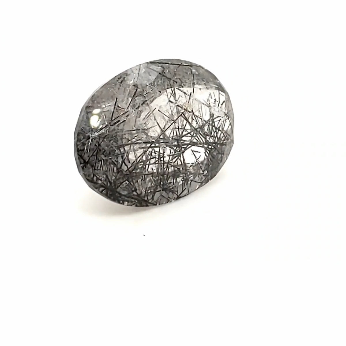 Natural Black Rutile Faceted | Oval | 22x15mm