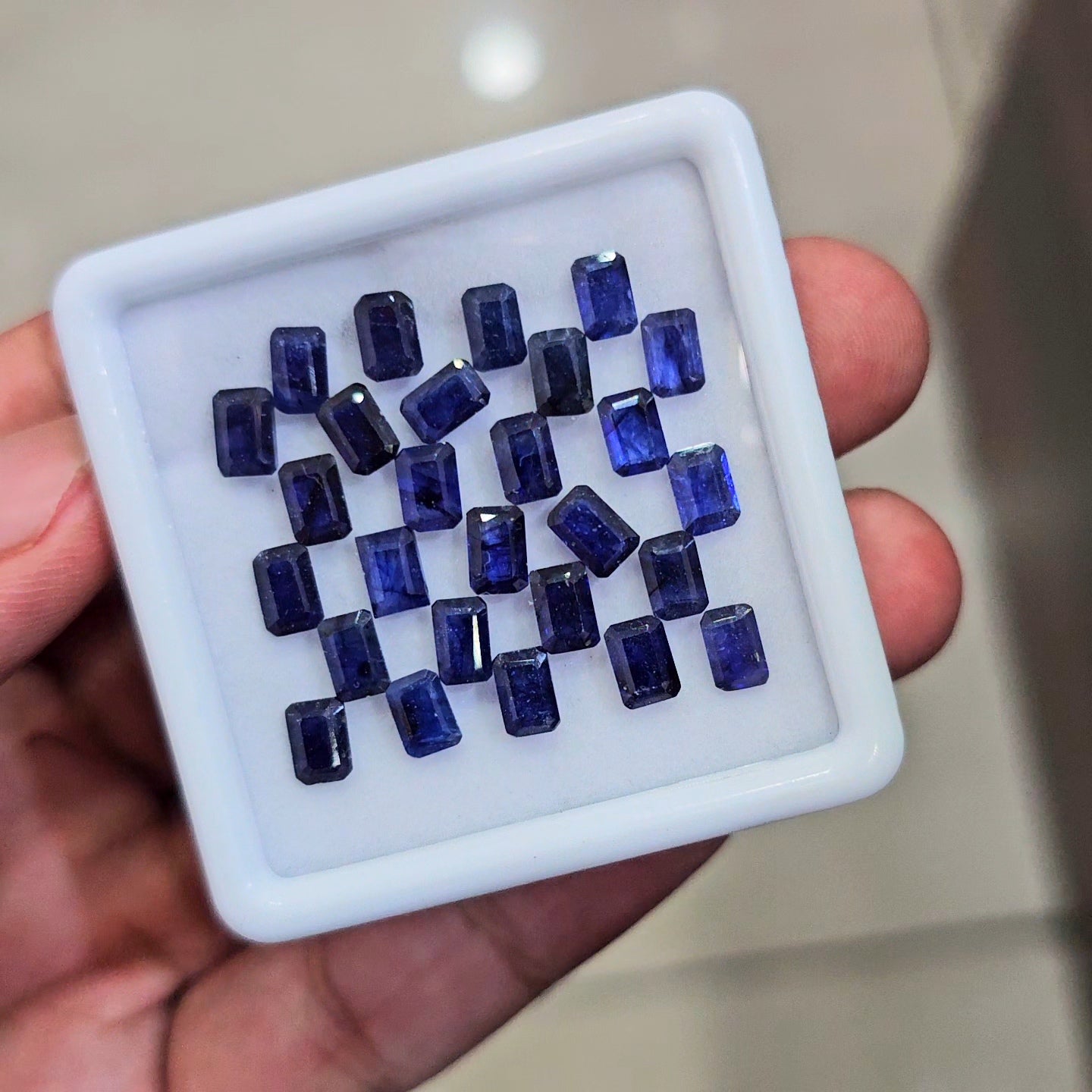23.1cts Of  Natural Blue Sapphire Faceted | Rectangle | Size: 6x4mm | 27pcs