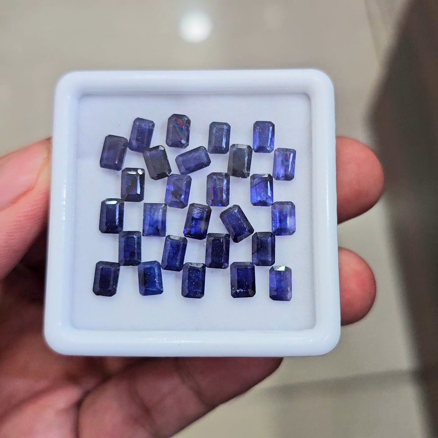 23.1cts Of  Natural Blue Sapphire Faceted | Rectangle | Size: 6x4mm | 27pcs