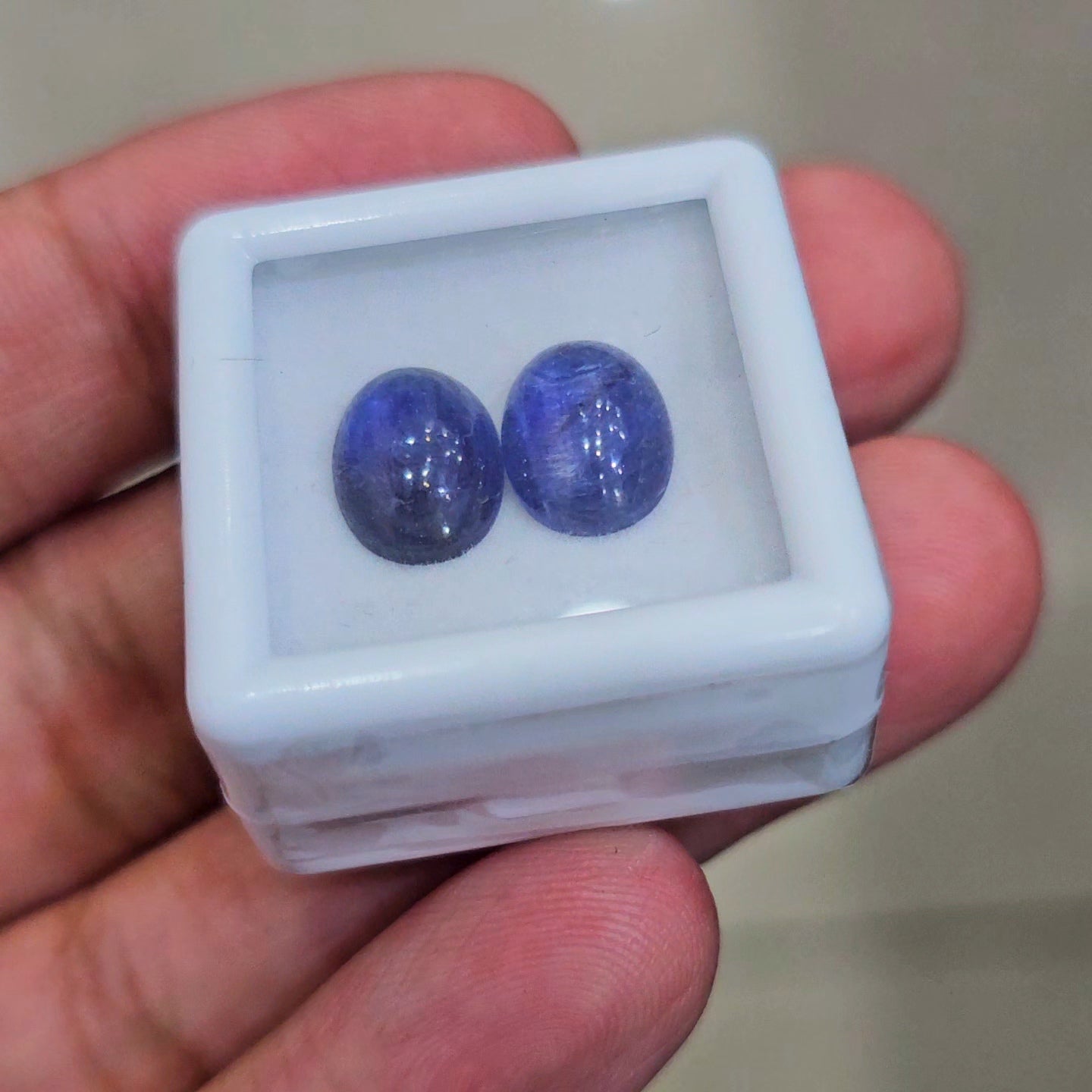 7.8cts Of Natural Tanzanite Cabochons | 10x8mm | Shape: Oval | 2Pcs