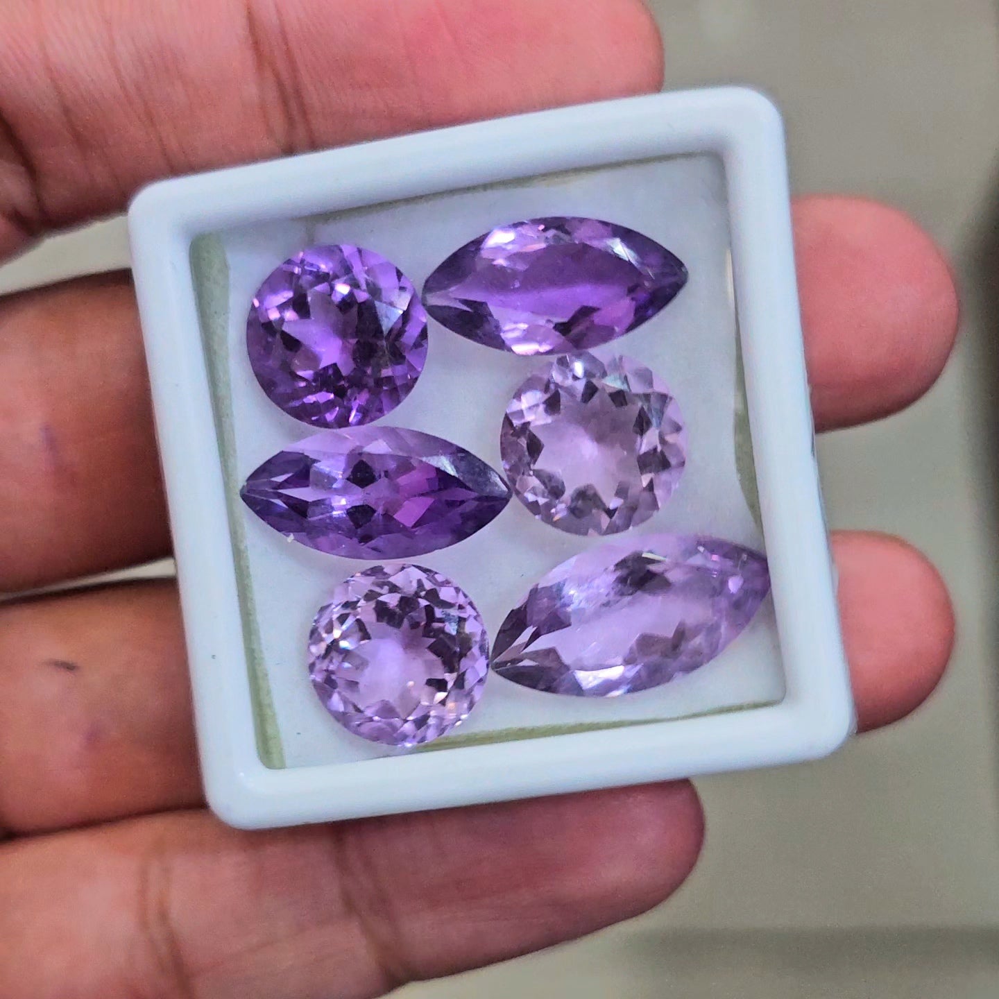 63 Pcs Of Natural Amethyst Faceted | Round & Oval | Size: 3-5mm