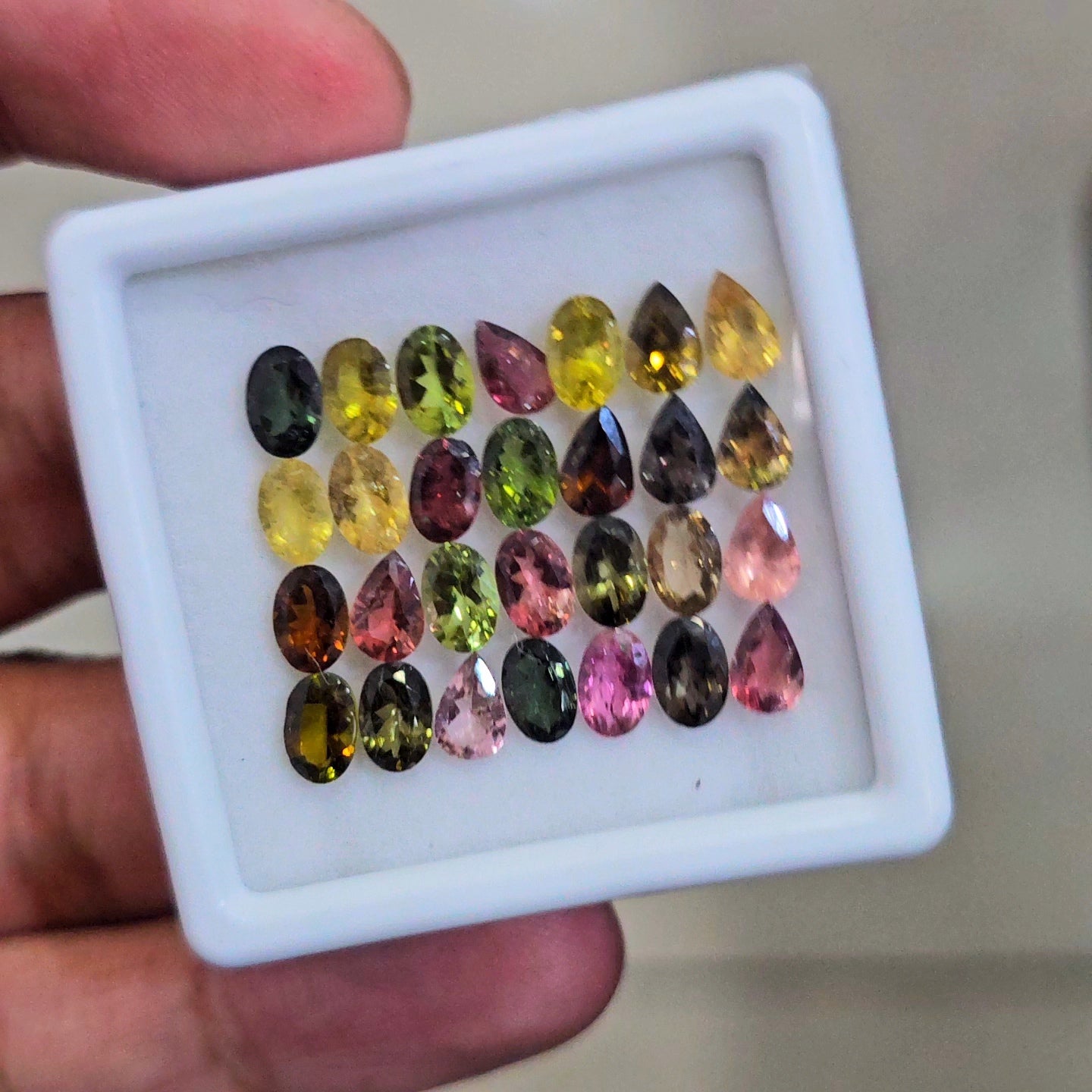 12.5cts Natural Multi Tourmaline Faceted | Oval & Pear | Size:6x4mm |28 Pcs