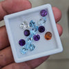 15cts Of  Natural Amethyst, Hessonite & Blue Topaz Faceted   | Mix | Size: 6-9mm | 13pcs
