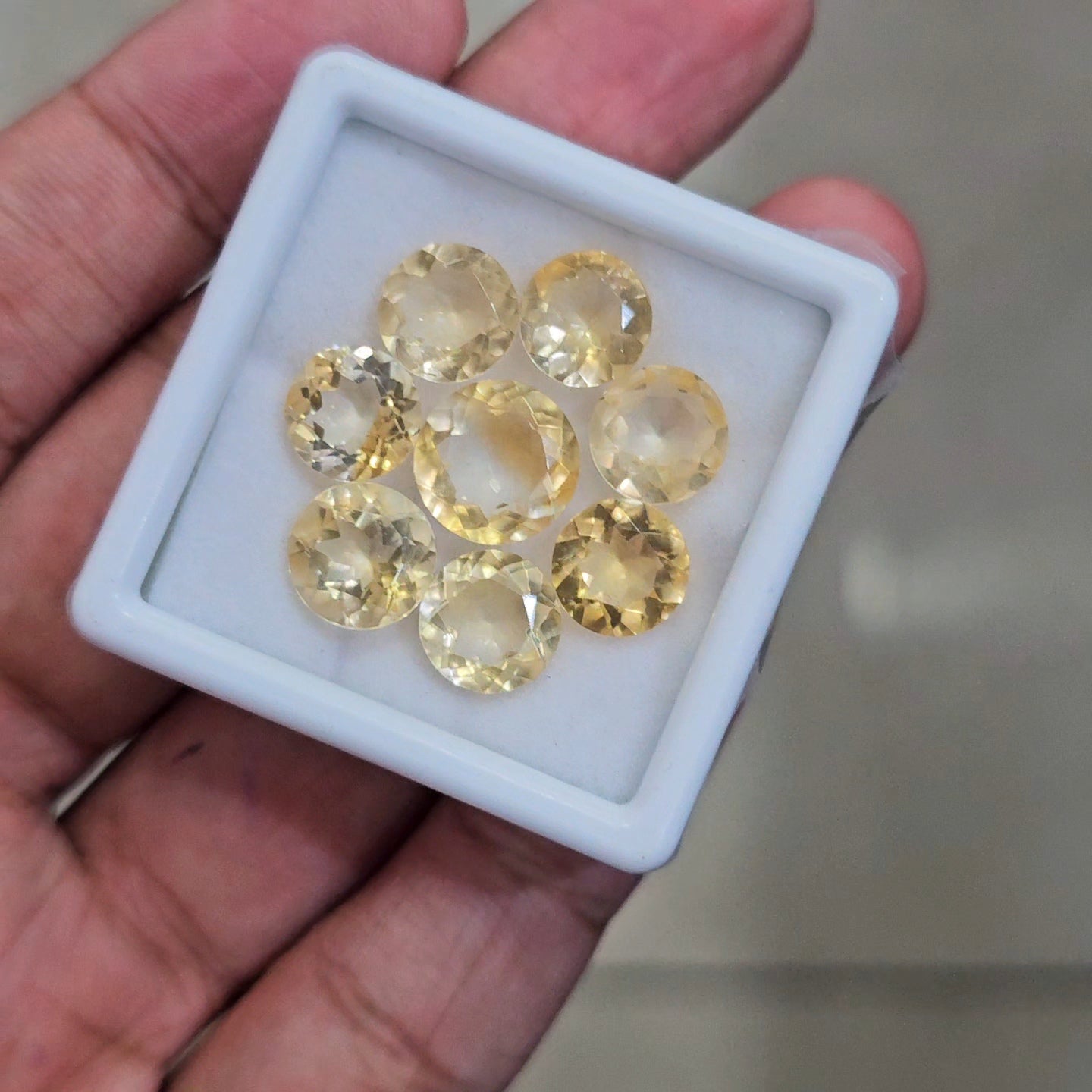 8 Pcs Of Natural Citrine Faceted | Round | Size: 9-11mm
