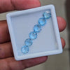 9cts Of  Natural Blue Topaz Checker Cut Gemstone | Round | Size: 7mm | 6pcs