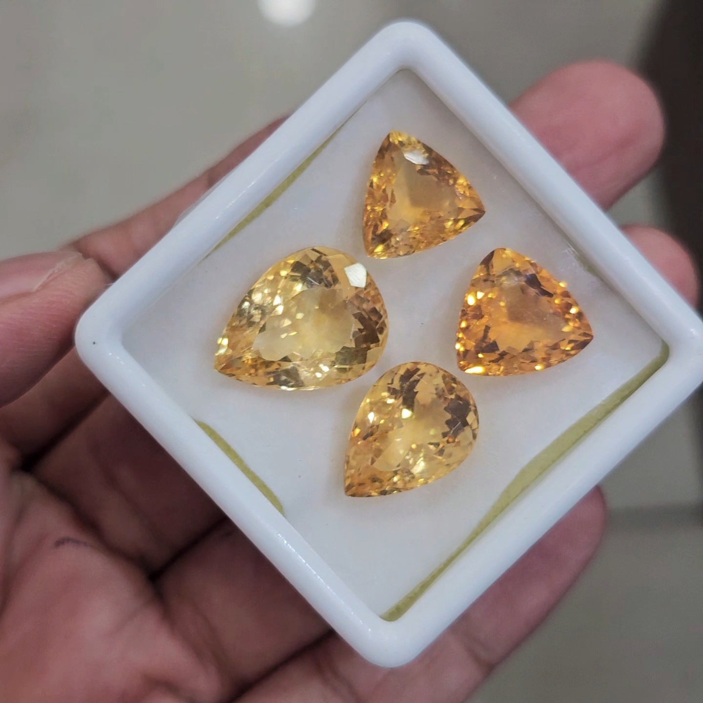 4 Pcs Of Natural Citrine Faceted | Mix Shape | Size: 13-19mm