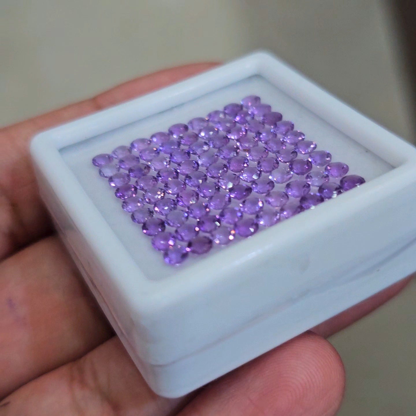 8.6cts Of  Natural Amethyst Faceted Gemstone  | Round  | Size: 3mm | 81pcs