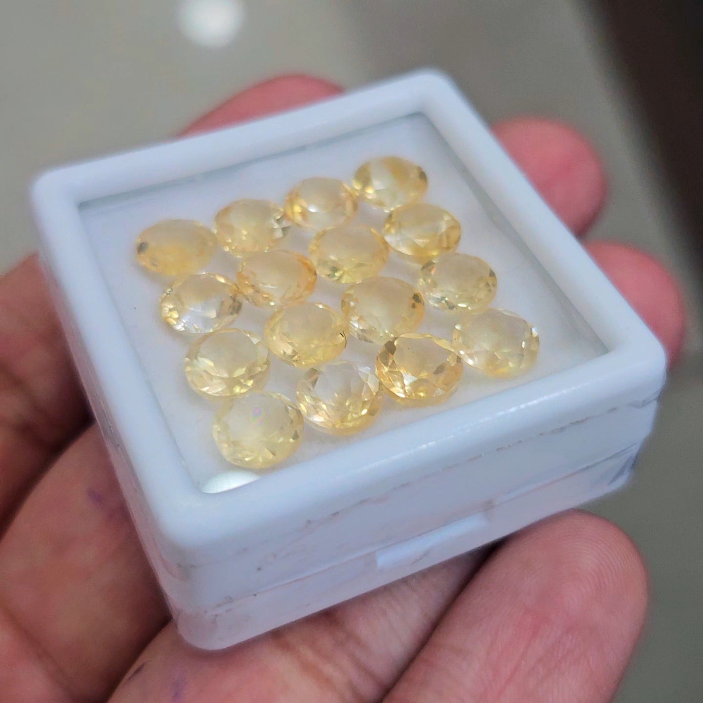 16 Pcs Of Natural Citrine Faceted | Round | Size: 7mm