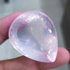 Natural Rose Quartz Faceted Jumbo Unheated | Pear | Size: 43x34mm