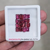 16 Pcs of Natural Rhodolite Garnet Faceted | Rectangle & Sqaure| Size: 4-6mm