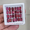 24 Pcs of Natural Rhodolite Garnet Faceted | Rectangle | Size: 5-8mm