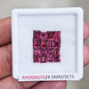 16 Pcs of Natural Rhodolite Garnet Faceted | Rectangle & Sqaure| Size: 4-5mm