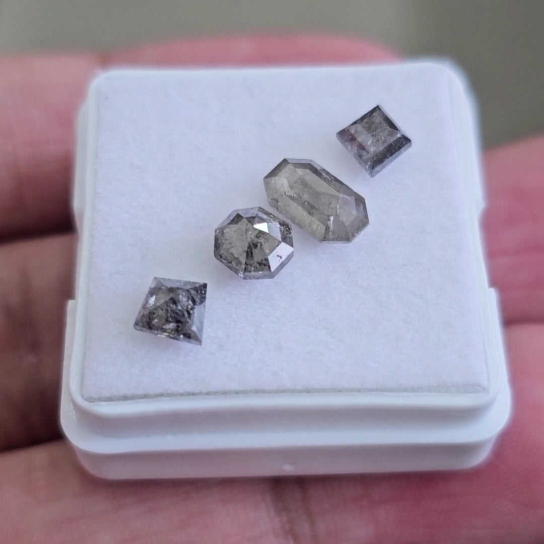 Salt And Pepper Diamonds Earth Mined Rosecut with Flatbacks | Wt: 2.5 Cts | Size: 5-7mm
