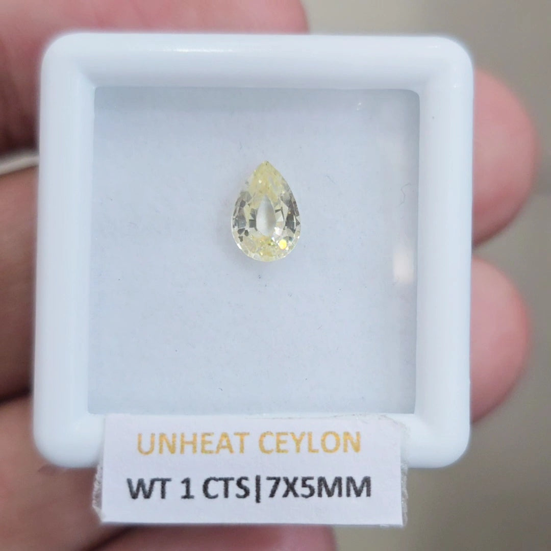 Natural Unheated Sapphire From Ceylon | 7x5mm | Pear